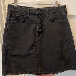 Black denim skirt